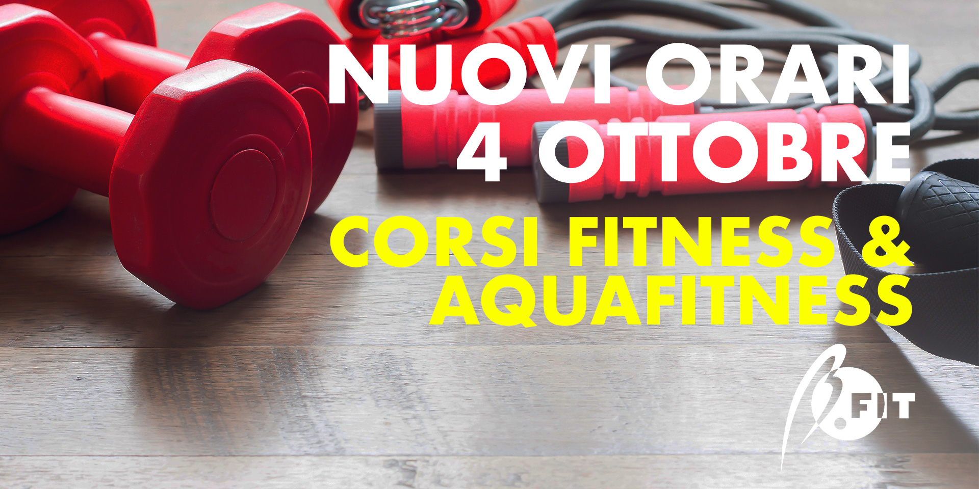 Banner nuovi orari corsi fitness&aquafitness dal 04/10/21